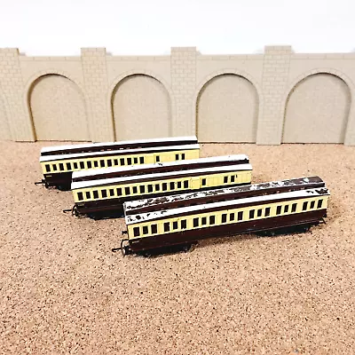 Triang / Hornby Oo Gauge Rake Of  3  Gwr Clerestory Coaches    Free Post • £24.50