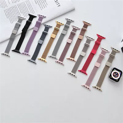 $11.49 • Buy Slim Milanese Loop Mesh Band Strap For Apple Watch 9 8 7 6 5 SE 40/44/41/45/49mm
