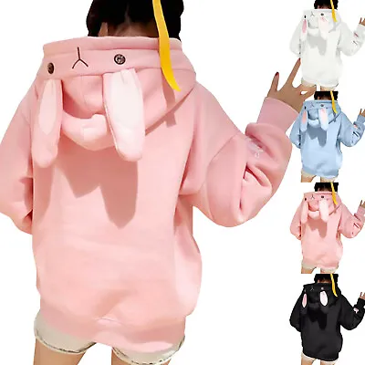 Fashion Women Cute Rabbit Ears Top Hoodie Long Sleeve Blouse Loose Sweatshirt • $18.39