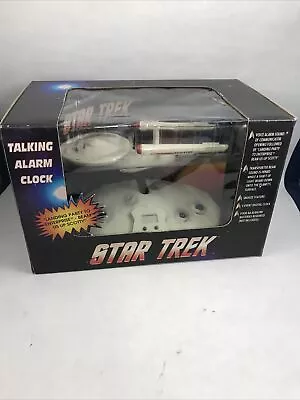 Star Trek Talking Alarm Clock TOS Enterprise 1994 Working In Box • $25