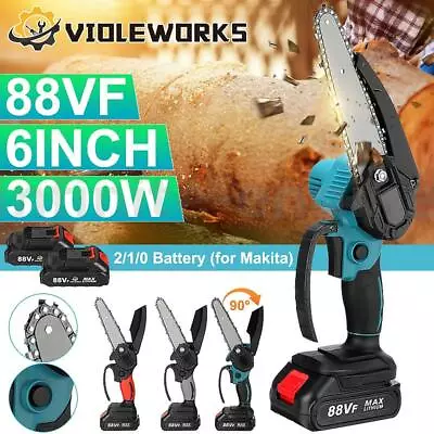 3000W 88VF Cordless 6'' Electric Chainsaw Wood Cutting Saw Cutter For Makita18V • $35.99