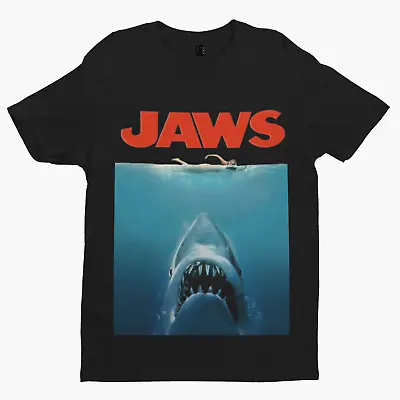 Jaws T-shirt - Movie Poster 70s 80s Shark Movie Film Retro Yolo Gift Uk • £10.79