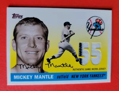 MICKEY MANTLE GAME USED JERSEY CARD #d49/55 2008 TOPPS  NEW YORK YANKEES • $349.95