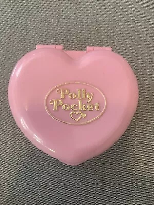 Vintage 1989 Polly Pocket Country Cottage Pink Heart Compact & Mini Figures • $25