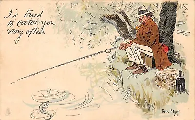 £4.40 • Buy Postcard Comic  Fishing Theme - I've Tried To Catch You Very Often   -  Phil May