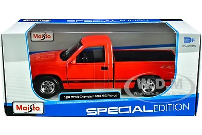 1993 Chevrolet 454 Ss Pickup Truck Red 1/24 Diecast Model Car By Maisto 32901 • $17.99