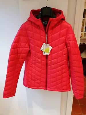 Mountain Warehouse Womens Padded Insulated Jacket Coral Red UK 10 Fit (Label 14) • £16