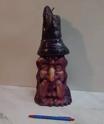 Vintage Wax Carved Wizard Bust Sculpture Mythical Fantasy Whimsical Candle - 12  • $55