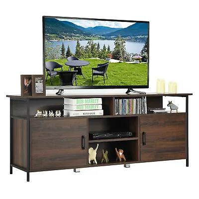 Costway 58  Wood TV Stand Entertainment Media Center Console W/ Storage Cabinet • $146.99