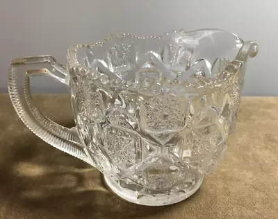 Vtg. Westmoreland Clear Glass Creamer ~ Old Quilt ~ • $20