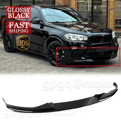 For BMW F15 X5 M Sport 2014-2018 MP-Style Glossy Black Front Bumper Lip Splitter • $89.99