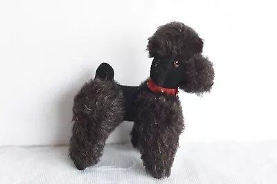 6  Tall Vintage Plush Jointed Black Poodle Stuffed Toy Dog (Y) • $21