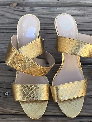 VINCE CAMUTO Gold Strappy Heels Size 10 • $9.99