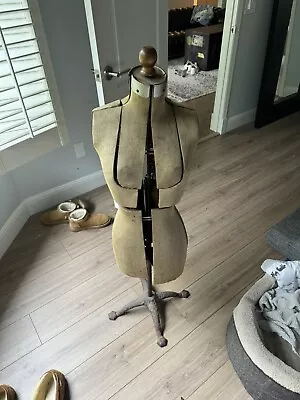 Vintage Adjustable Dress Form Mannequin Cast Iron Stand • $100