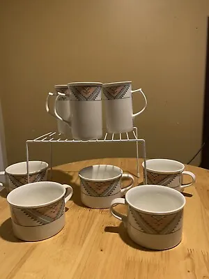 8 Mikasa Intaglio Sante Fe Coffee Cups  • $28