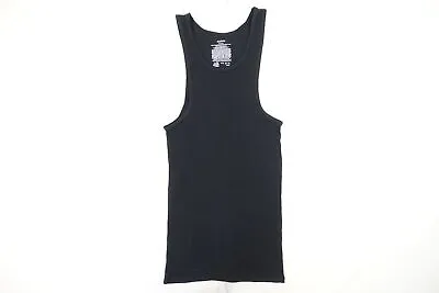 Alfani Black Ribbed Stretch Undershirt Tee Large Tank Top Tshirt Mens New • $3.60