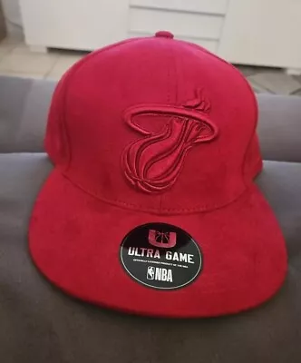 Miami Heat NBA Ultra Game Red Out Logo Adjustable Snapback Hat Suede Red OSFM • $27.99