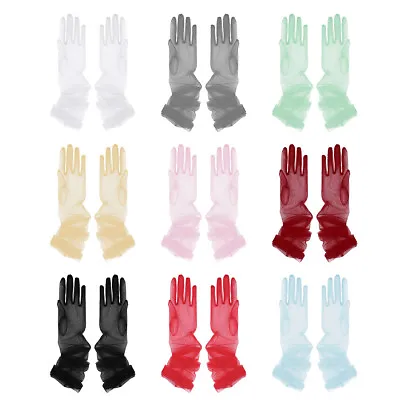 Women's Long Tulle Gloves Sheer Wedding Bridal Gloves Elbow Length OperaGloves • $6.31