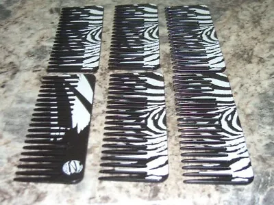 6 Vintage  Pocket Combs Purse Wide Tooth Detangling Mebco Zone 1 COOL RETRO • $24.99