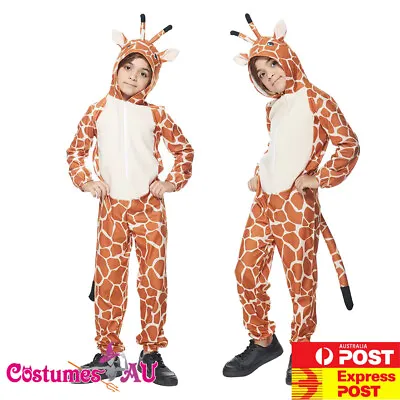 Kids Giraffe Costume Girls Child Boys Book Week Animal Zoo Party Jungle Jumpsuit • $35.14