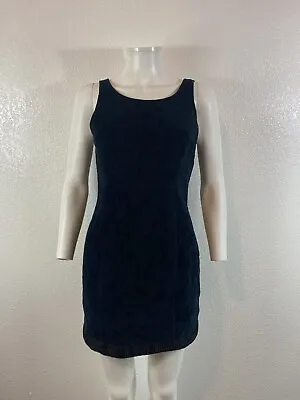 Vtg Versus Gianni Versace Dark Navy Terry Greek Key Trim Mini Dress M • $298