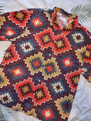 £74.95 • Buy Universal Works L Large Mens Light Road Shirt Casual Aztec Brown Red Top 