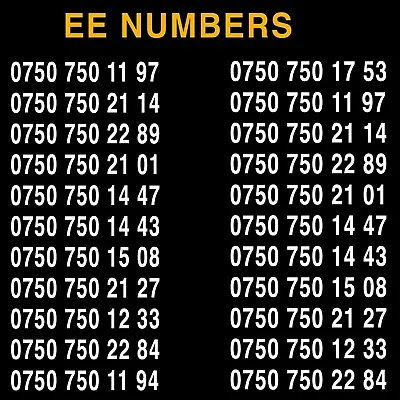 Golden Number Ee Easy Business Vip Mobile Phone Number Diamond Platinum Sim 750 • £34.99