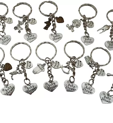 BABY SHOWER KEYRINGS New Baby Boy Girl Twin Shower Favour Thank You Love Gift • £51.97