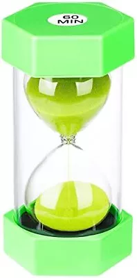 Hourglass Sand Timer 60 Minute，Colorful Sand Watch 60 Min Small Green Sand C... • $15.61