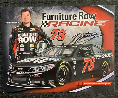 SIGNED Martin Truex Jr #78 Furniture Row 10.5x8  Racing Promo Card FVF 7.0 • $34.62