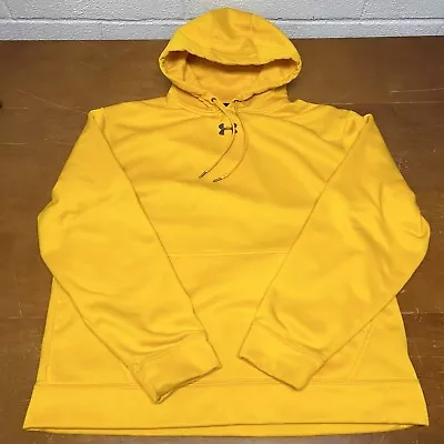 Under Armour Hoodie Mens Large Yellow Pullover Long Sleeve Cold Gear • $19.95