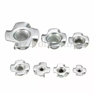 £5.19 • Buy 10Pk M3/M4/M5/M6/M8/M10/M12 4 Prong Tee T Nut Furniture Inserts Pronged ID476