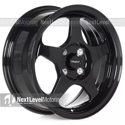 Circuit CP22 15x6.5 4-100 +35 Gloss Black Wheels Fits Mazda Miata Honda Fit NEW • $449.99