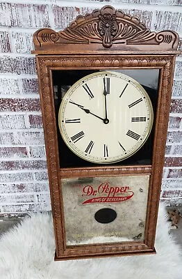 HUGE Vintage Dr. Pepper Wooden Wall Clock - NEVER DISPLAYED!  Soda Advertising • $510.40