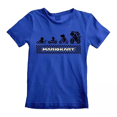 Nintendo Super Mario - Silhouettes Unisex Blue T-Shirt 7-8 Years - 7 - H777z • £11.81