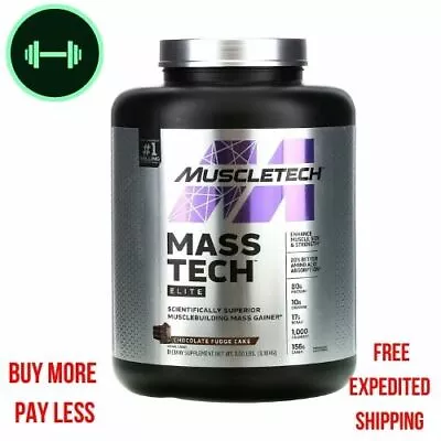 Muscletech Mass-Tech Elite  Musclebuilding Mass Gainer Chocolate Fudge Cake  7 L • $76.31