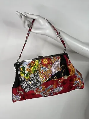 Vtg Dolce & Gabbana Ss1999 Red Chinese Dragon Print Frame Bag • $600