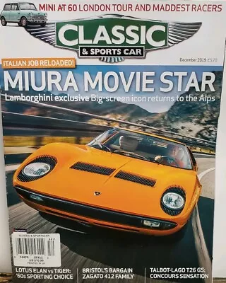 Classic & Sports Car UK Dec 2019 Miura Movie Star Lamborghini FREE SHIPPING CB • $14.97