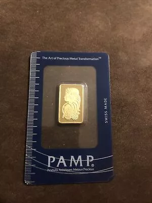 10 Gram Pamp Gold Bar /999.9 / Lady Fortuna/ Mint Condition NO RESERVE • £471.99