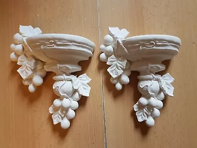 £22 • Buy 2 X Architectural Fruit Grape Plaster Corbels Bracket Shelf Wall Plaques Kitchen