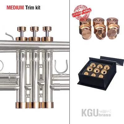 Trumpet Trim Kit KGUBrass. MEDIUM Caps. Raw Brass. TKMR109 ** Custom Parts ** • $107.99