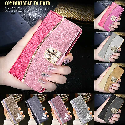 Luxury Case For Samsung S21 S20 S10 S9 S8 J3 Cover Wallet Flip Leather Phone • £5.95