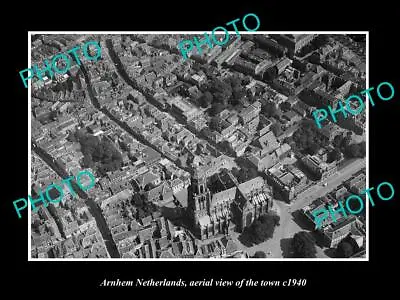 $9 • Buy OLD 8x6 HISTORIC PHOTO ARNHEM NETHERLANDS AERIAL VIEW OF THE TOWN C1940