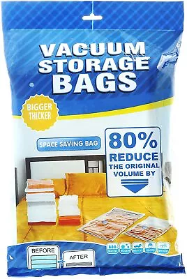 Vacuum Storage Bag Space Saving Storage Bags W/ Free Hand Pump Large Size 6pack • $2.50