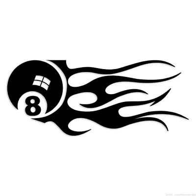 Eight 8 Ball Pool Flames - Decal Sticker - Multiple Colors & Sizes - Ebn7419 • $3.71