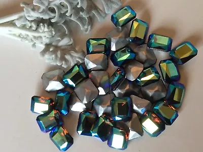 Vintage Rhinestone Octagon 12x10mm Smoke Topaz Titania Czech Foiled Pack Of 6  • £3.50