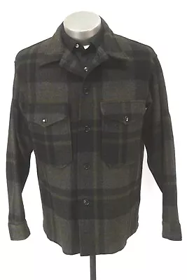 Mens Black Green Plaid Vintage 60s PENDLETON Cruiser Jacket Wool Mackinaw LARGE • $149.99