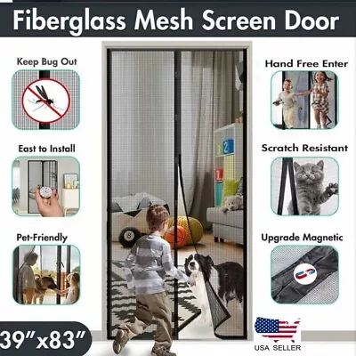 2x Mosquito Door Net Mesh Screen Bug Pet Patio Hands Free Magnetic Magic Closer • $17.49