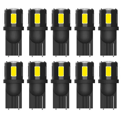 T10 501 Side Light W5W Car Bulbs Xenon LED White Led Canbus Error Free 6000K 10x • £7.59