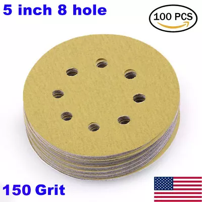 $18.04 • Buy 100pc 5in 150 Grit Sanding Disc Orbital Sandpaper Sander Dustless Hook And Loop
